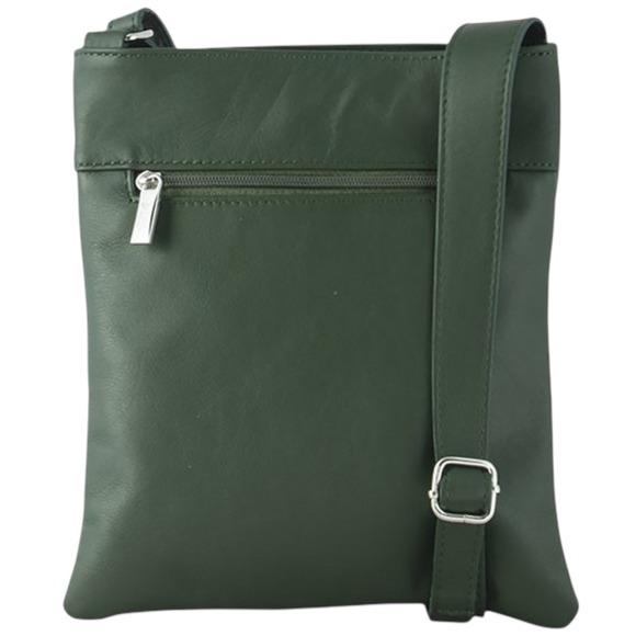 DIAS Handbags - DIAS Green Leather Crossbody Bag Small Shoulder Purse Zip Adjustable Strap